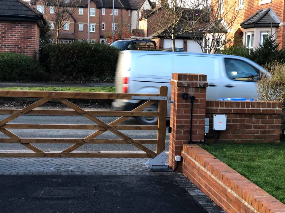 Electric gate installation by MPW Electrical Security, Wigan